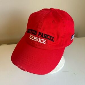 United Parcel Service Red Embroidered Logo Rare Distressed Y2K K-Products Hat